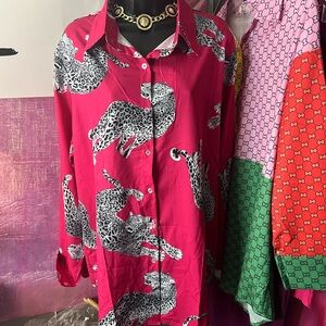 Women’s leopard print blouse size 2X. New